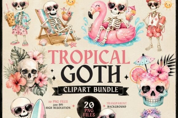 Download Tropical Goth Clipart Bundle | 20 PNG - Premium Bundle
