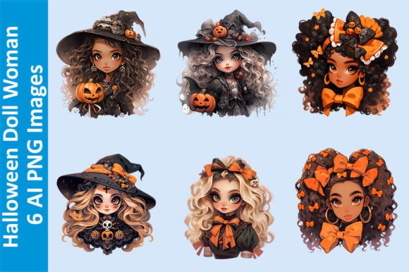 Download Halloween Doll Woman - 6 PNG Transparent - Halloween doll Collection