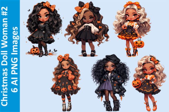 Download Halloween Doll Woman 2 - 6 PNG Transp - Halloween doll Collection