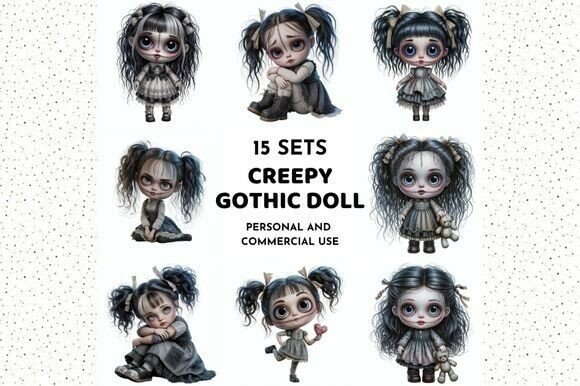 Download Gothic Doll Clipart, Halloween Doll JPG - Halloween doll Collection