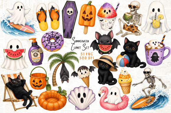 Download Summerween Clipart Set PNG - Premium Bundle